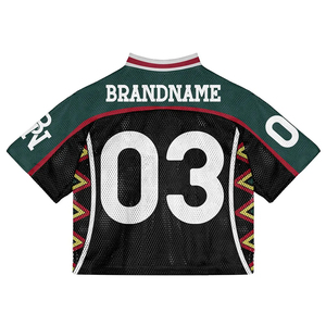 Maillot de football vintage personnalisé avec logo brodé, taille sur mesure, polyester/mesh 180g, manches courtes - Product Image 2