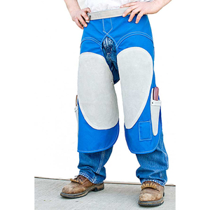 Delantal de cuero de gamuza con 4 bolsillos para cuchillos para hombres de seguridad con herramientas de herrador, delantales de herrador para hombres al mejor precio - Product Image 4