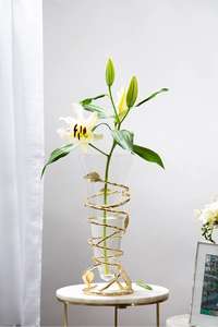 Home Tabletop <b>Decorative</b> <b>Vase</b> Luxury Metal and Glass <b>Vase</b> - Product Image 6