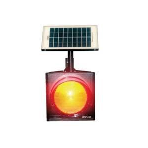 Feux clignotants LED solaires de 200 mm avec réflecteur blanc et boîtier en HDPE - Product Image 1