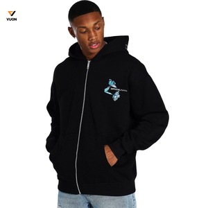 OEM Wholesale Unisex Hoodies Oversize Hoodie Men Puff Printing & Embroidery Custom High Quality <b>Zip</b> <b>up</b> Hoodies - Product Image 2