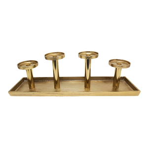 Portavelas de aluminio decorativo para el hogar con asa, soporte de vela de Color dorado de latón en bruto, hecho a mano, personalizado - Product Image 4