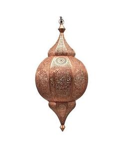 Suspension marocaine en métal Plafonniers en fer avec design coupé en cuivre aspect antique - Product Image 4