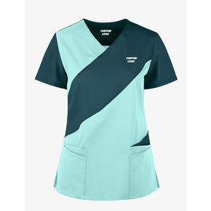 2024 cuello en V de algodón polivinílico médico Scrubs enfermera Hospital uniformes con diseño personalizado Dropshipping disponible - Product Image 1