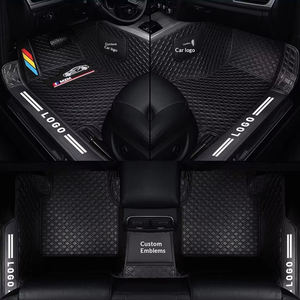 Tapis de sol de voiture en cuir, antidérapant, résistant à l'usure, respectueux de l'environnement, avec logo imprimé et bande colorée, vente en gros - Product Image 3