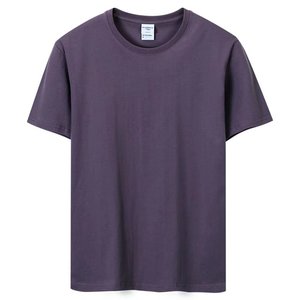 <b>Men's</b> Polyester/Cotton Half Sleeve Casual Flannel Fabric Gym T-<b>Shirt</b> Custom Eco-Friendly Breathable <b>Collarless</b> Plain Dyed Spring - Product Image 4