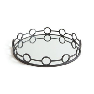 Plateau miroir rond en métal doré moderne en gros, plateau de rangement en verre miroir en laiton décoratif pour la décoration de la maison et l'utilisation de cadeaux - Product Image 5