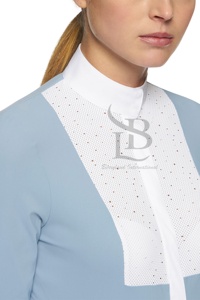 Camisa de Equitación para Mujer, Estilo Ecuestre, Color Sólido, Corta por Encima de la Rodilla, Mangas Largas, Traje de Competición, Hombros Caídos - Product Image 2