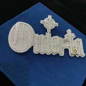 จี้ฮิปฮอปทรงกลมประดับเพชรและ925สีเงินสเตอร์ลิงประดับห้องแล็บสวยงามแบบสั่งทำใหม่ - Product Image 3