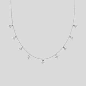 Collar con Colgante de Diamante de Laboratorio de Nueve Redondos de 0.90 Quilates, Joyería de Lujo de Oro Sólido para Bodas y Colección de Regalos Premium - Product Image 1