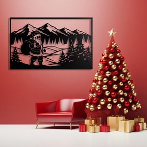Decoración de Pared de Hierro con Diseño Navideño de Santa Claus, Ideal para Regalar en Habitaciones Infantiles, Escuelas y Exhibiciones Navideñas, Hecho a Mano en India - Product Image 6