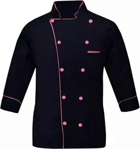 Manches longues Double boutonnage Restaurant cuisine cuisine travail uniforme hommes Chef manteau Polyester de haute qualité - Product Image 3