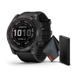 Montre connectée GPS Garmin Fenix 7X Pro Sapphire Solar Edition 51 MM Titane DLC Gris Carbone avec bracelet noir - Product Image 1
