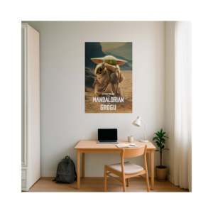 The Mandalorian & Grogu <b>Poster</b> Digital Printing on Vinyl Canvas Scroll Style for Decorative Use - Product Image 5