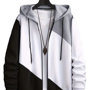 Abrigo con capucha de manga larga para hombre Impresión simple Tamaño personalizado Tejido artesanal Fábrica al por mayor de alta calidad - Product Image 1