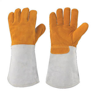 Guantes de soldadura de cuero de vaca de diseño personalizado de Venta caliente Producto de alta demanda con guantes de material de cuero de vaca duraderos - Product Image 1