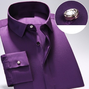 Camisa de vestir para hombre, esmoquin de negocios, trajes de 3 piezas, camisas formales profesionales de oficina - Product Image 3