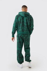 Servicio de OEM Oversize Boxy All Over Graffiti Impreso Zip Through Hoodie Sudaderas con capucha personalizadas Hombres Algodón Mezclado Último diseño Ropa de gimnasio - Product Image 4