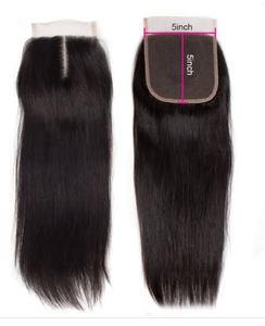 100% extensions de cheveux humains brésiliens et indiens 5x5 HD fermeture de dentelle transparente pour fermeture de dentelle suisse pour la qualité HD - Product Image 3