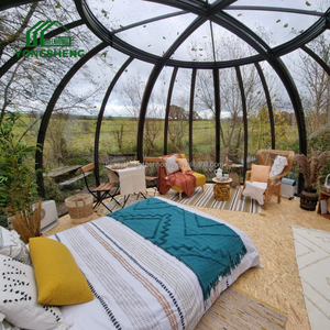 Hotel Camping Sunroom de vidrio con marco de acero galvanizado en baño caliente de lujo Pequeño Solarium Round Sun House Dome Sunrooms para jardín - Product Image 4