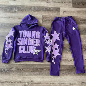Screen Printing Acid Wash Custom Puff Printing Premium Quality Tracksuit 100% Cotton Fleece Oversized Heavyweight Winter 2 1 - Product Image 5
