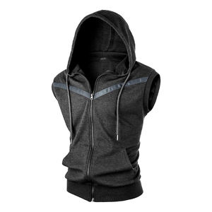 เสื้อมีฮู้ดแขนกุดสำหรับผู้ชายเสื้อผ้าเล่นกีฬาฟิตเนสเข้ายิมพิมพ์โลโก้ได้ตามต้องการ - Product Image 4