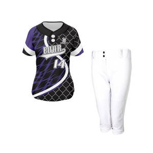 Nouvelle arrivée vêtements de sport nom personnalisé imprimé 100% polyester tissu meilleur prix uniforme de softball - Product Image 1