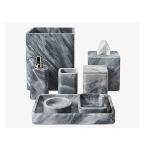 Juego de Baño de Resina Epoxi de Lujo Hecho a Mano, Incluye Dispensador de Jabón y Vaso, Efecto Mármol, Resina Impermeable y Pulida - Product Image 1