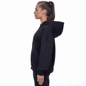 Sweat-shirt pour femme de haute qualité fabriqué par le fabricant, surdimensionné, à fermeture éclair, sans cordon, en coton brodé, respirant, lourd - Product Image 5