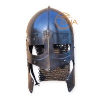 Authentique casque de guerrier viking-Armure nordique médiévale fabriquée à la main avec cotte de mailles, prêt pour le GN, finition portée au combat