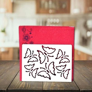 Porte-serviettes en papier de soie en métal autoportant comptoir de Table multifonction porte-boîte à mouchoirs en cuir PU avec papeterie - Product Image 5