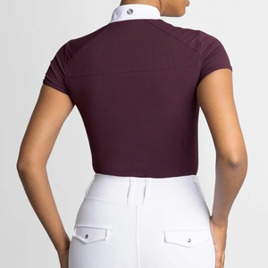 Camisa ecuestre cómoda para mujer, manga corta, ajuste elástico, ropa personalizada, capa base al por mayor, camisetas para montar a caballo - Product Image 4