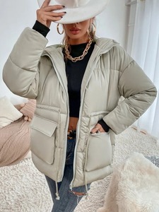 แจ็กเก็ตขนปลาปักเป้าสำหรับผู้หญิง, เสื้อแจ็คเก็ตขนเป็ดแขนยาวกันน้ำมีซิปสไตล์ใหม่ฤดูหนาว - Product Image 4