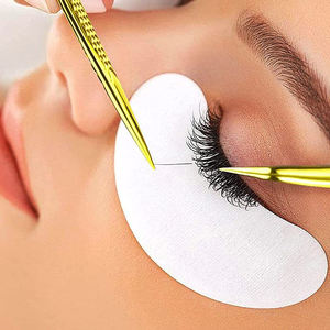 Ensemble de pinces à cils en acier inoxydable haut de gamme meilleur kit d'extension de cils enduits de couleur or avec marque privée - Product Image 6