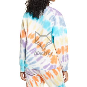 Sudadera de invierno de manga larga anticontracción sostenible para mujer, tela de Jersey con técnica Tie-Dye Vintage lavado ácido - Product Image 6
