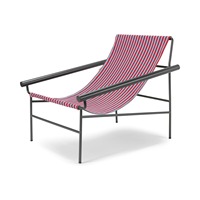 Fauteuil lounge d'extérieur avec cadre et accoudoirs en métal peint, fabriqué en Italie