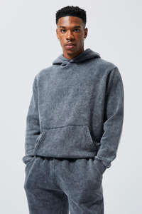 Conjunto personalizado de sudaderas con capucha y pantalones de chándal para hombre, conjunto de chándal de lana con tecnología de lavado ácido, conjunto de pantalones de chándal acampanados y Sudadera con capucha - Product Image 4