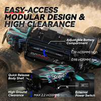 JIUSI SC10 Camion monstre RC de course à l'échelle 1:10, brushless 3S avec moteur 2845KV, radiocommande 2.4GHz 4WD 4X4 RTR