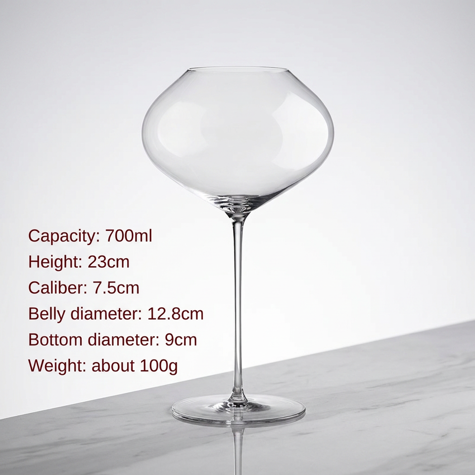 Ultra-Thin Burgundy Heart Crystal Glass Wine Tasting Cup - LNNCrystal HJB-061-005