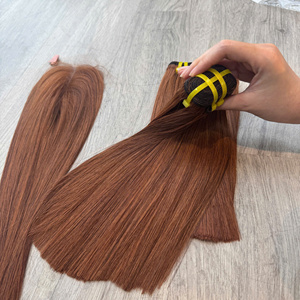 Lace Front <b>Long</b> <b>Wig</b> Natural Black/Ginger Virgin Remy Bangs HD Transparent Cap 250% Density Double Drawn Vietnamese Average Size - Product Image 6