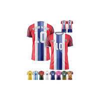 Camiseta de Fútbol Personalizada de Alta Calidad, Uniforme con Nombre de Equipo, Número y Logotipo, 100% Poliéster, Secado Rápido, Manga Corta, Verano