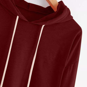 2025 vente en gros coton pull respirant femmes sweats à capuche personnalisés Logo pas cher couleur unie femmes sweats à capuche courts - Product Image 6