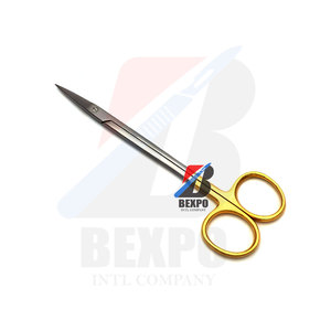 กรรไกรตัดม่านตาสแตนเลสสตีลใช้ในโรงพยาบาลแบบแมนนวลทองครึ่งเดียว - Product Image 4