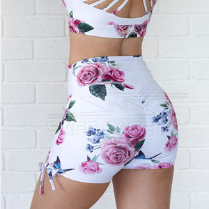 Pantalones cortos de Yoga sin costuras para mujer de cintura alta personalizados, transpirables, a prueba de sentadillas, levantamiento de glúteos, pantalones cortos de entrenamiento para gimnasio, precio al por mayor - Product Image 5