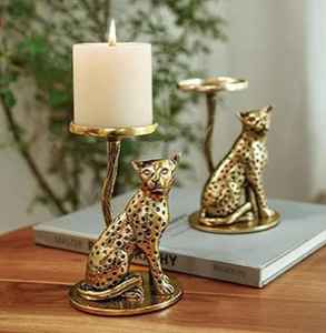 Aluminium Jaguar Pillar <b>Candle</b> Holder For Home Decor Handmade Stand for Christmas & Festival High Quality <b>Candle</b> Holder - Product Image 3