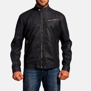Manteaux en cuir véritable pour hommes Deuxième couche en cuir de vachette Vestes de moto pour hommes - Product Image 1