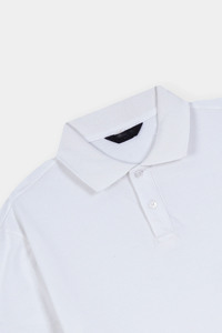 Men's <b>White</b> Short Sleeve Polo Shirt 100% Cotton Pique Breathable Solid Casual Knitted Regular Fit - Product Image 3