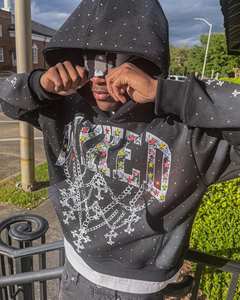 Sweat à capuche zippé en coton de haute qualité avec motif imprimé confortable décontracté mode goutte épaule Logo imprimé sweats réguliers - Product Image 4