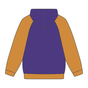 Sudadera con Capucha Omega Bordada, Premium, Morada y Dorado Antiguo, Mangas Raglán, Ropa de Fraternidad Griega, Divine Nine, Ropa Universitaria HBCU - Product Image 3