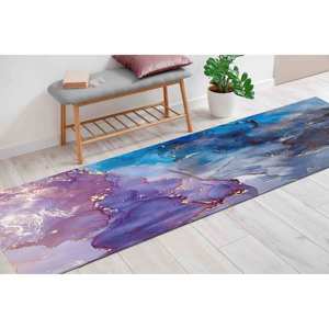 Alfombra de Mármol Morado y Azul: Alfombra Moderna Antideslizante, Alfombra Suave No Tejida - Product Image 4
